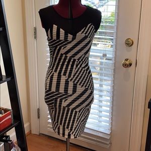 Soprano body con mesh top striped dress